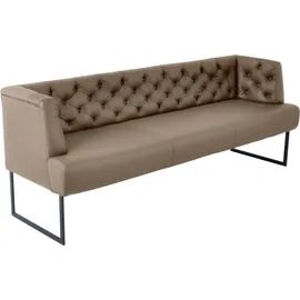 K+W Komfort & Wohnen »Creso«, im modernen Chesterfield-Look, mit schwarzen Kufenfüßen smoke, 93338868-0 B/H/T: 202 cm x 83 cm x 67 cm