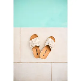 Rieker Pantolette Sommerschuh, Strandschuh, Hausschuh mit modischer Plateausohle beige 43 EU