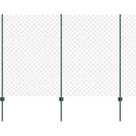 vidaXL Zaun mit Pfosten 1,5 x 10 m Grün/Stahl