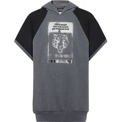 PLEIN SPORT Herren Kapuzensweat TIGER, Dunkelgrau, XS