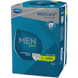 MoliCare Premium MEN PANTS, Diskrete Anwendung bei Inkontinenz speziell für Männer, 5 Tropfen, Gr. L, 4x7 Stück - Vorteilspackung
