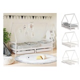 vidaXL Kinderbett Kinderbett mit Schubladen Weiß 80x200 cm Massivholz Kiefer