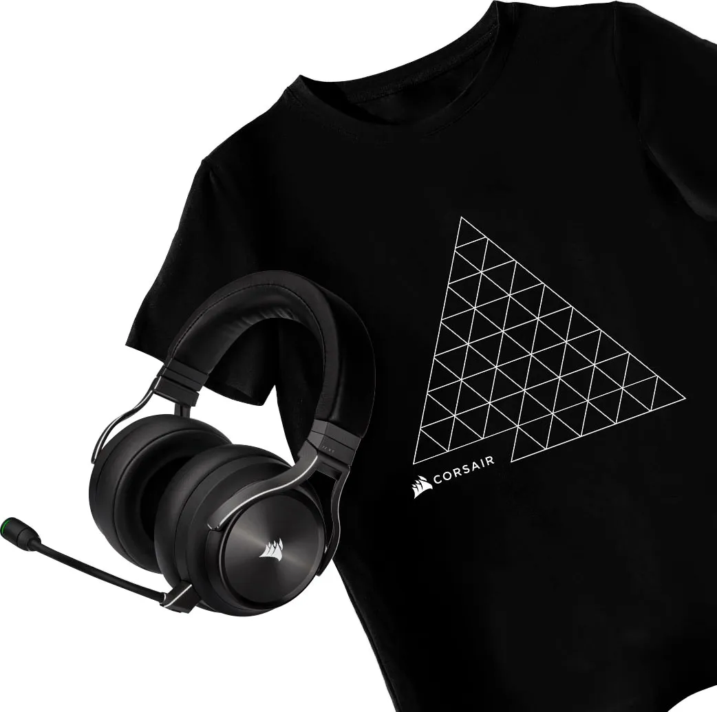 Corsair Gaming-Headset »VIRTUOSO RGB WIRELESS XT + gratis T-Shirt«, A2DP Bluetooth-HFP-HSP, Mikrofon abnehmbar Corsair schwarz