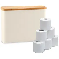 Relaxdays Toilettenpapier Aufbewahrung 12 Rollen, Beige,Hellbraun