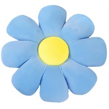 Blumenförmiges Kissen, 38cm Blumenplüschkissen Blumen Plüschkissen Blumenform Stuhlkissen Sitzkissen Bodenkissen Plüsch Kissen Sonnenblume Plüschtier für Kinderzimmer Hause Sofa Dekoration, Blau