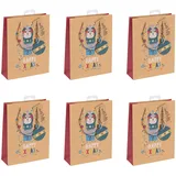 Clairefontaine 6x Geschenktasche 17x6x22cm, Weihnachten Mehrfarbig X-29550-0C