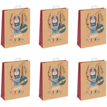 Clairefontaine 6x Geschenktasche 17x6x22cm, Weihnachten Mehrfarbig X-29550-0C