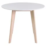 Miliboo - Design-Tisch LEENA Holz und Weiß D100 - Weiß