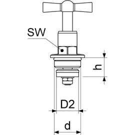 Schlösser Js Knebel-Oberteil Mit O-ring Dn15, 1/2", poliert verchromt