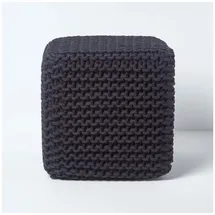 Homescapes Sitzwürfel Baumwolle 35 x 35 x 35 cm Schwarz