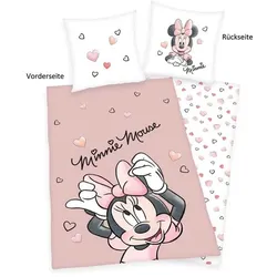 Disney 4478461050 - Minnie Mouse Bettwäsche, 80x80 cm + 135x200 cm, 100% Baumwolle