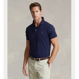 Ralph Lauren Polo Ralph Lauren für Herren. 710713130006 Maßgeschneidertes Slim Fit Poloshirt aus weicher navyfarbener Baumwolle (L), Lässig, Kurzarm, Mar