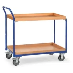 Fetra Tischwagen, Tragl. 300kg, Griff Holzkasten, Ladefl. LxB 850x500mm, Holzkästen