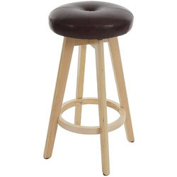 Barhocker Boras, Barstuhl Tresenhocker, Holz Kunstleder drehbar ~ bordeaux, helle Beine