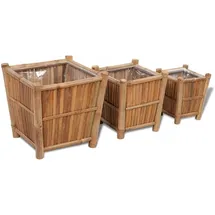 vidaXL Bambus-Hochbeet mit Nylonfutter 3-tlg.