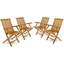 VCM Gartenstuhl 56 x 62 x 89 cm braun 4er Set klappbar