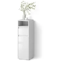Livinity® Midischrank, Weiß, Weiß, 4 Fächer, 1 Schubladen, Rechteckig,