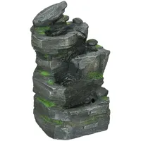 Gartenbrunnen Solar Springbrunnen mit 4 Stufen, LED-Beleuchtung