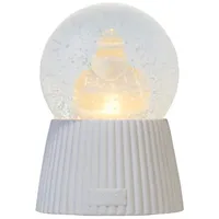Sirius LED-Schneekugel Weihnachtsmann 14,5 cm weiß