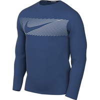 Nike Herren Top M Nk Df Uv Miler Top Ls Flash, Court Blue/Reflective Silv, FB8552-476, S
