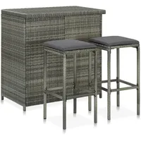 vidaXL Bar Set 3-tlg. Grau