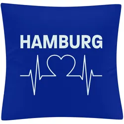 multifanshop Kissenbezug - Hamburg - Herzschlag - Druck weiß - Kissen