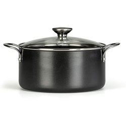 food appeal Kochtopf BioCook, Aluminium (1-tlg), food appeal BioCook Kochtopf, Induktionstopf, Bratentopf, Kasserolle 20cm, 2,8l mit Glasdeckel Braten ohne Öl mit Bio-Beschichtung, nonstick, antihaft schwarz