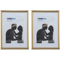 Relaxdays Bilderrahmen 2er Set, 13x18 cm, Passepartout 9x13 cm,