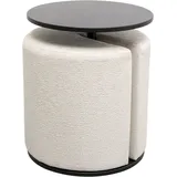 Kare Better Together Beistelltisch mit Hocker 46 x 46 x 46 Creme/Schwarz