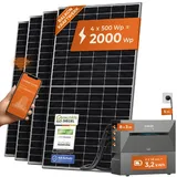 Solarway All In One Speicher Balkonkraftwerk 2000W komplett mit 3,2 kWh Anker Solix 2 PRO Speicher - Solaranlage Komplettset - 500W Solarmodule