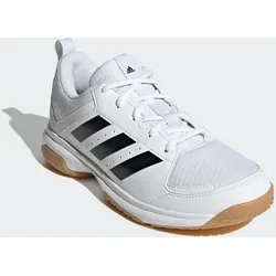 Handballschuh ADIDAS PERFORMANCE "LIGRA 7 INDOOR", Gr. 37, schwarz-weiß (cloud weiß, core schwarz, cloud weiß), Synthetik, Textil, sportlich, Schuhe