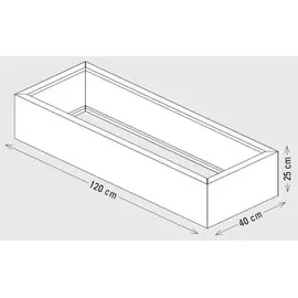 Palatino Cortenstahl-Pflanzrahmen Carlotta, ca. B120/H25/T40 cm,