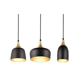 Trio Chiraz 3-flg. 63 cm rund schwarz matt/gold