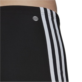 adidas Herren 3 Stripes Boxer-Badehosen, Black/White, L