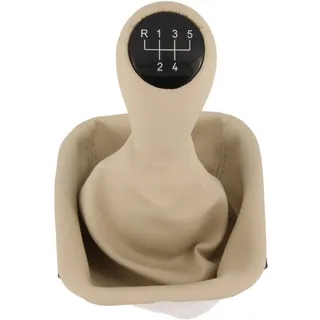 RECAMBO Schalthebel Schaltknauf, Schaltsack, Wahlhebel, Kappe für BMW 3er E30, 1982-1994, Plug & Play, Auto Schalthebel Schaltmanschette, mit Rahmen, beige beige Knauf + Sack 5 Gang