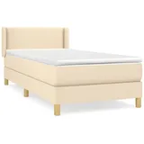 vidaXL Boxspringbett mit Matratze Creme 90x200 cm Stoff