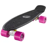 Ridge Skateboard Mini Cruiser, schwarz-rosa, 22 Zoll