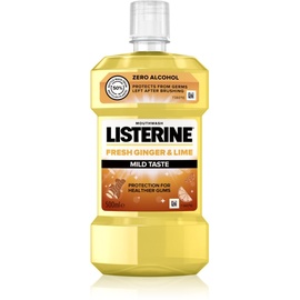 Listerine Fresh Ginger & Lime Mild Taste Mouthwash 500 ml Alkoholfreie Mundspülung für gesundes Zahnfleisch