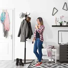 Relaxdays Türhaken 5er Set Buche Weiß