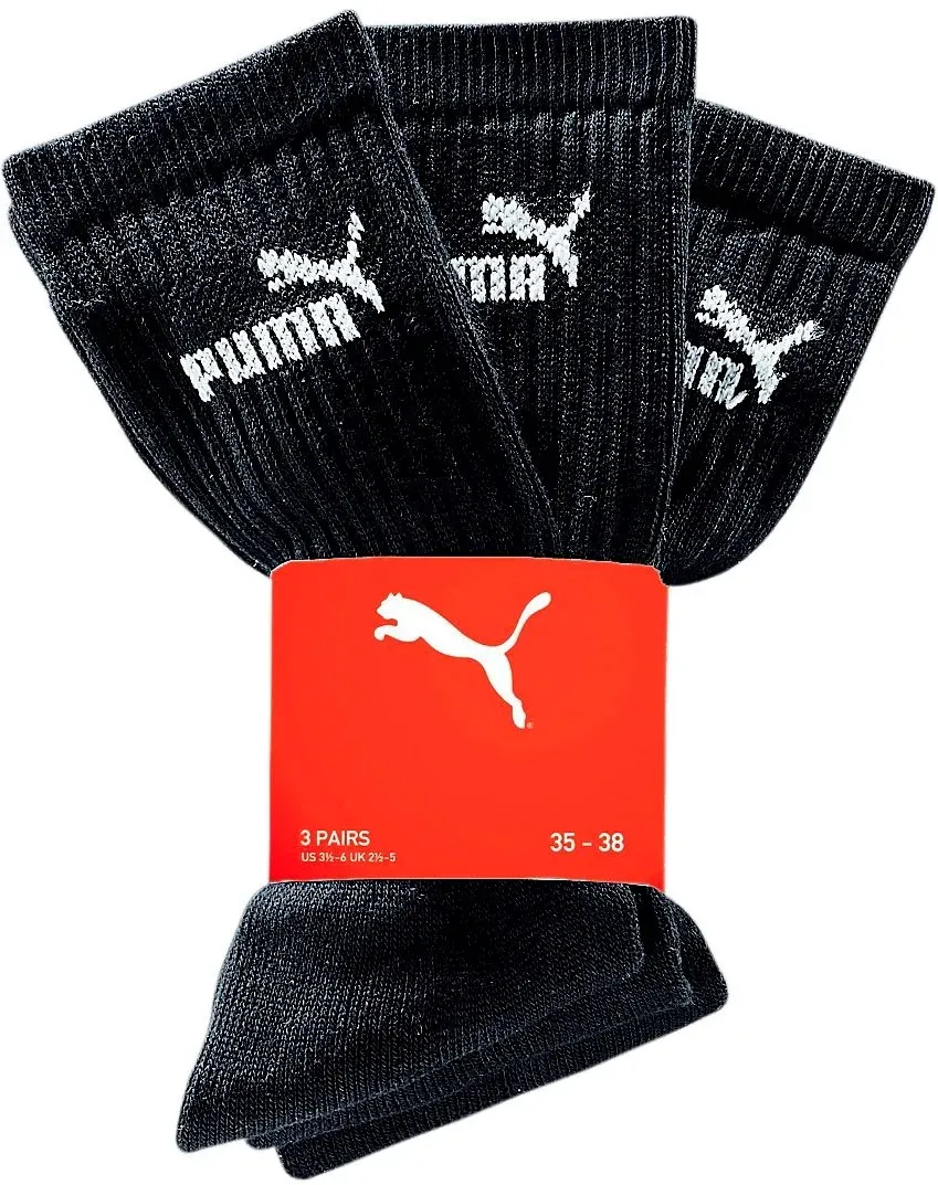 PUMA Freizeitsocken, (3 Paar), in strapazierfähiger Qualität PUMA schwarz 43-46