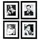 Casa Padrino Bilder Set 4 Gentlemen Dunkelbraun / Silber 43 x H. 48 cm - Luxus Wanddekoration