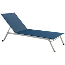 Klappbare Garten-Sonnenliege mit verstellbaren Rollen, Stahl und Textilene Outdoor-Sonnenliege für Pool, Terrasse 195x63h cm