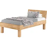 Erst-Holz, Bett, Einzelbett Buche 120x220 hohes Massivholzbett für XXL-Gewicht Seniorenbett mit Rollrost Matratze 60. (120 x 220 cm)