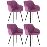 CLP 4er Set Esszimmerstuhl Shila lila/Samt