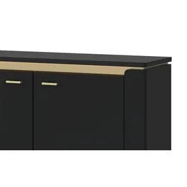 Quartier Kommode Norica 110,4 x 87,3 x 40 cm Schwarz