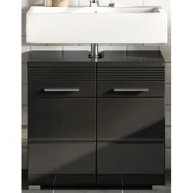 inn.furn Waschbeckenunterschrank 60 x 56 x 34 cm Schwarz Hochglanz