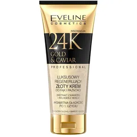 Eveline Cosmetics 24k Gold Regenerierende 24K Gold & Kaviar Hand- und Nagelcreme - Glättet, Stellt Elastizität Wieder Her, Reduziert Rauheit, 100ml