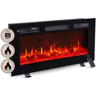 BALDERIA LE-36 Elektrokamin Standkamin oder Wandkamin oder Einbaukamin Heizung 3D-Flammeneffekt Schwarz