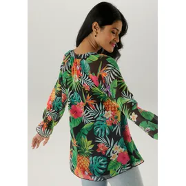 Aniston SELECTED ANISTON SELECTED, Schlupfbluse mit blickdichtem Jerseyfutter blau|bunt|gelb|grün|lila|rosa|rot 40, EU