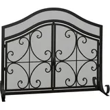 Kaminschutzgitter, Einteilig, Stahlgewebe, 105 X 40 X 80,5 Cm, Schwarz